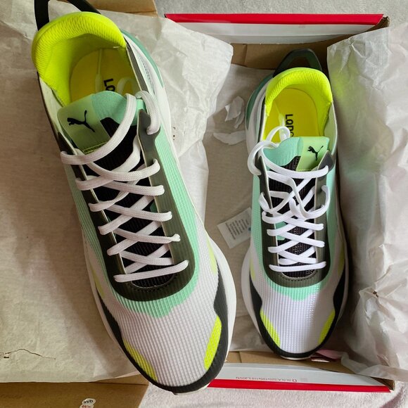 NIB PUMA LQD Cell Optic XI Men's Shoe in White/Green Glimmer Size 9 - Picture 3 of 5